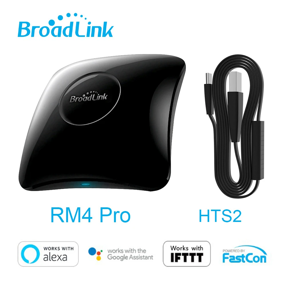 

Универсальный пульт дистанционного управления BroadLink RM4 Pro, ИК, Wi-Fi, RF переключатель, HTS2 датчик, мини-контроллер, умный дом, помощник, работает с Alexa Google