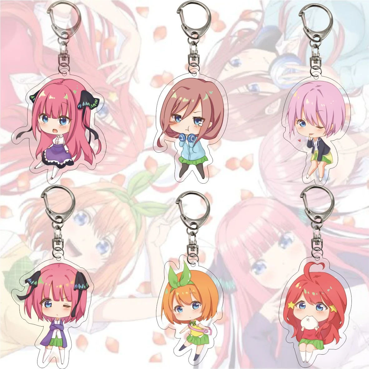 

Anime The Quintessential Quintuplets Keychain Cosplay Accessories Key Chain Pendant Cartoon Badge