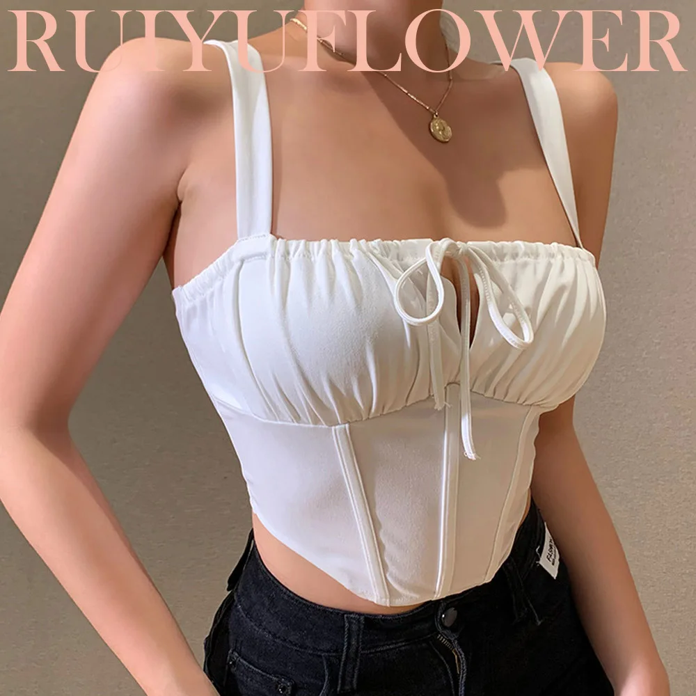 

Летний женский сексуальный топ на бретельках, тонкий топ с пуш-ап, с запахом на груди, с открытой спиной, короткий топ на бретельках, нижняя р...