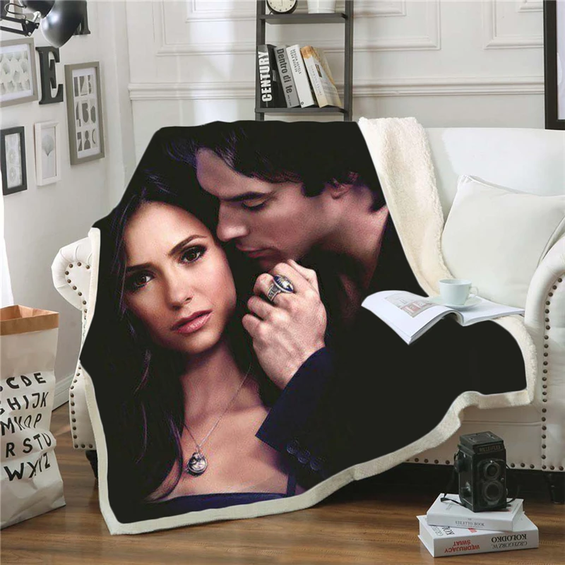 

The Vampire Diaries Blanket Star Character Print Adult Throw Blankets for Beds Home Life Picnic Travel Fashion Two-layer Quilts