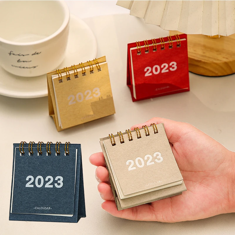 

Refreshing Simple Solid Color 2023 Mini Desktop Paper Calendar Dual Daily Scheduler Table Planner Yearly Agenda Organizer Desk