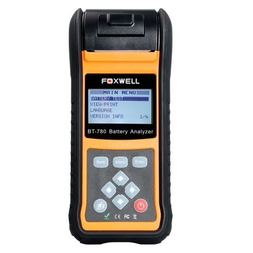

FOXWELL BT780 Car Battery Tester Check Battery Health Starting/Charging System AGM GEL EBP Battery Tester Built-in Printer