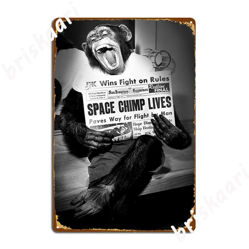 

Металлический плакат Ham The Space Chimp Lives, дизайнерские Плакаты для гостиной