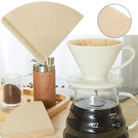 50pcs cone shape drip coffee powder filter papers coffee cup strainers replacement filters tea coffee tools kitchen accessories