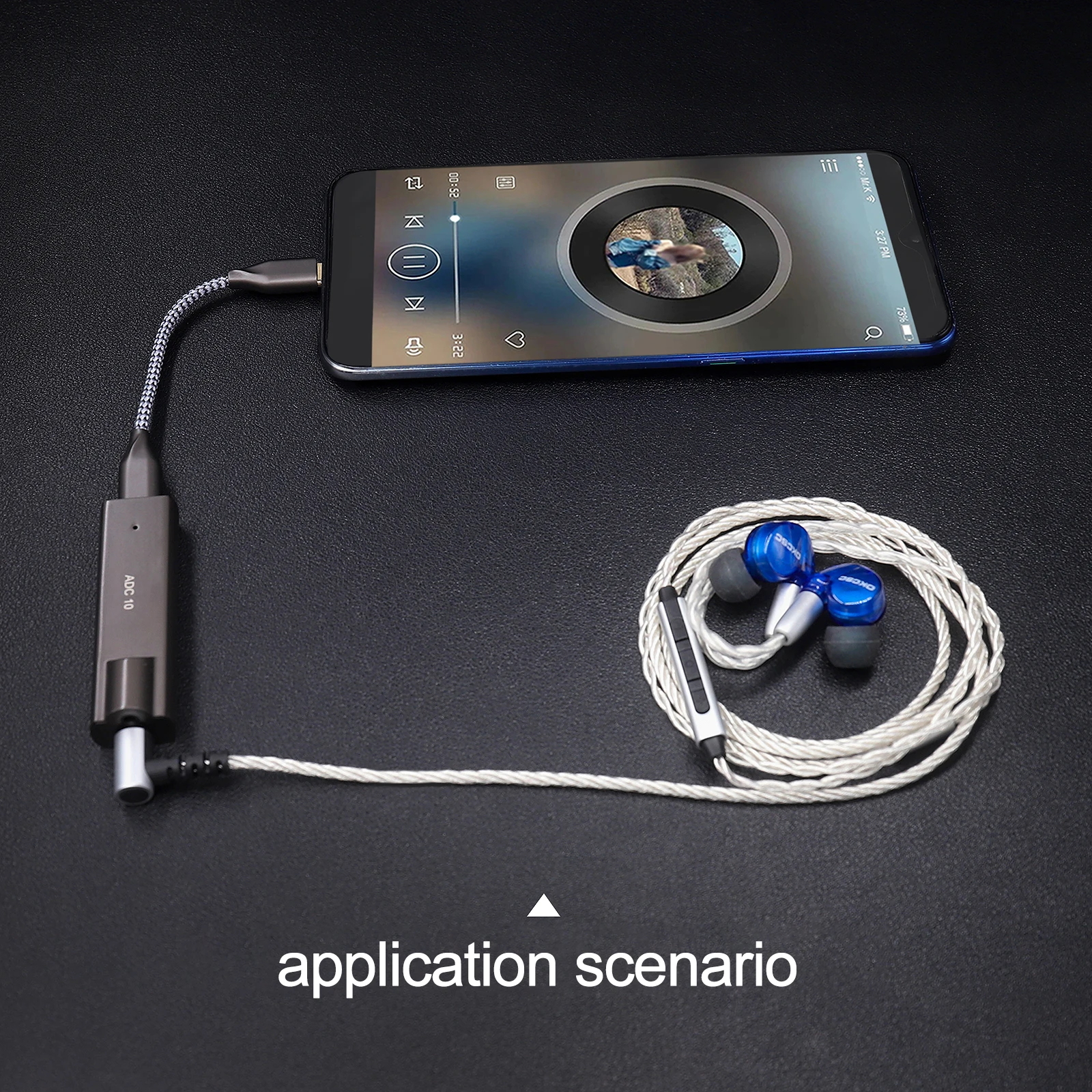 OKCSC Lightning to Type-C Cable, HiFi Portable High-End DAC/Headphone Amplifier DOC OTG Audio Adapter for iPhone 12 Pro Max 11 X