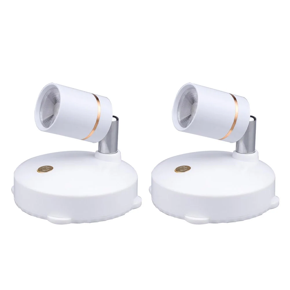 

2 Pcs Upholstery Trim Spotlight Lighting Equipment USB Charging Display Lamp Hanging Pictures Indoor White Abs