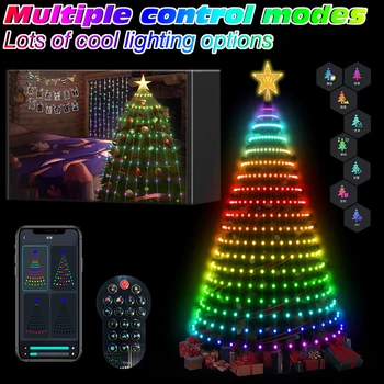 Tuya App Christmas RGBIC Tree Lights Ideal LED Fairy String Light DIY Smart Bluetooth Star Lights Xmas Wedding Party Decoration 3