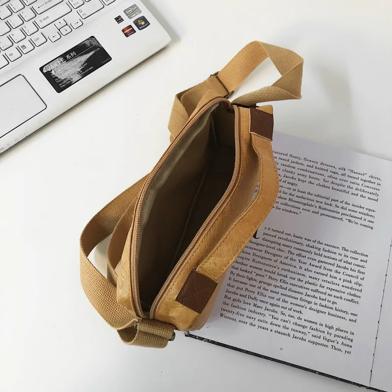Винтажные сумки через плечо из крафт-бумаги для женщин маленькая