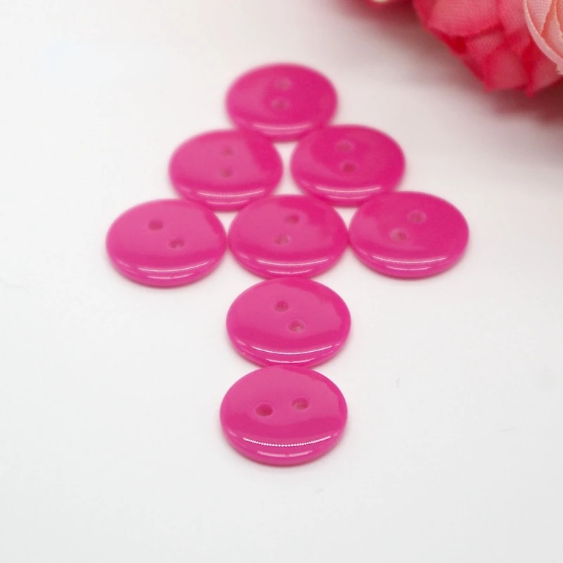 

50PCs Decorative Buttons Rose Red 2 Holes 12.5mm Sewing Resin Buttons Flatblck Scrapbooking sewing accessories