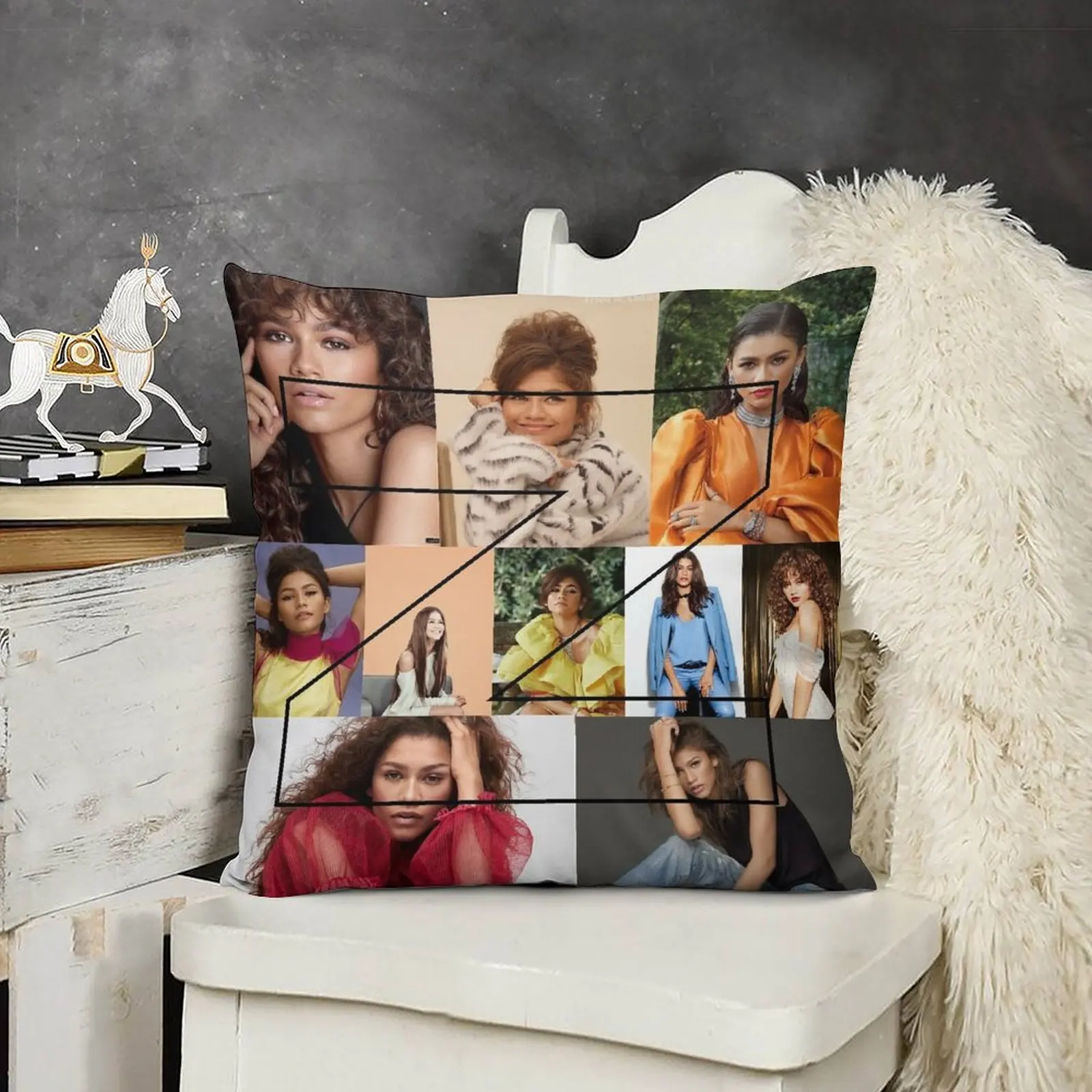 Декоративная подушка с коллажем Zendaya роскошные аксессуары для дома
