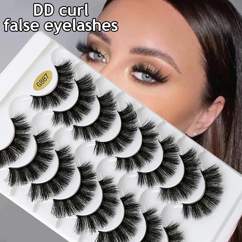 

3D Искусственные ресницы для наращивания DD завитые накладные ресницы пушистые мягкие пушистые русский объем полная полоса Многоразовые 8 па...