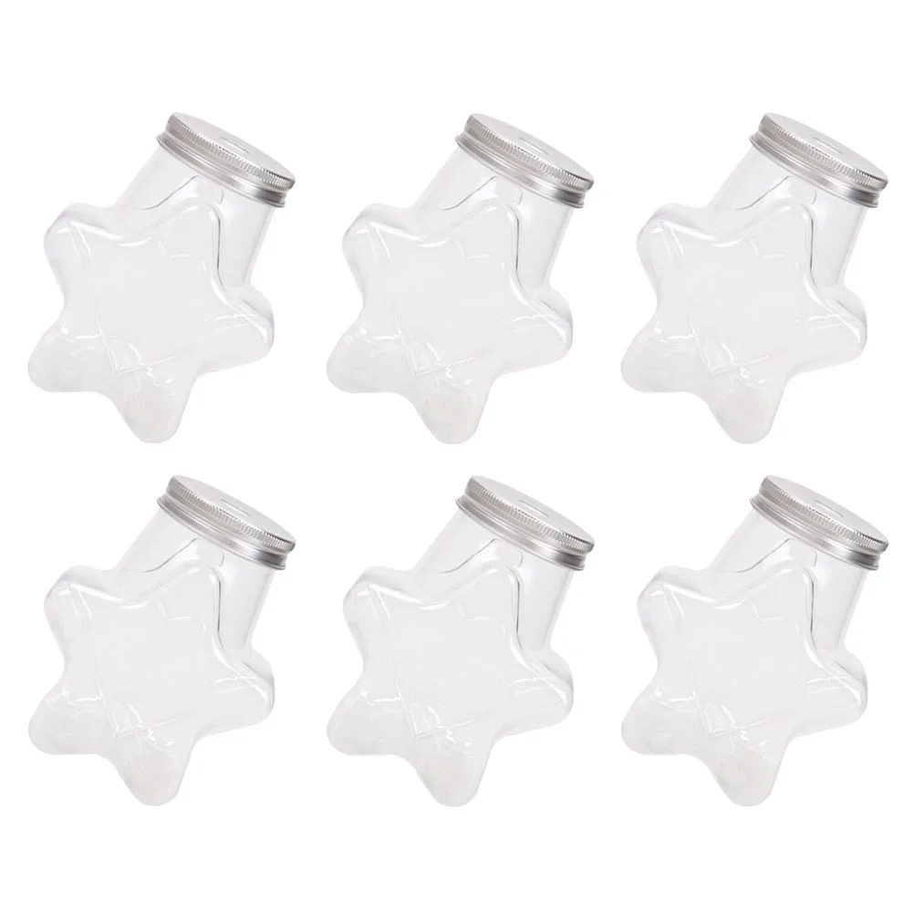 

Bottlesmilk Bottle Clear Beverage Drinkingplastic Smoothie Star Juicingreusable Container Drink Box Honey Lidscarton Portable