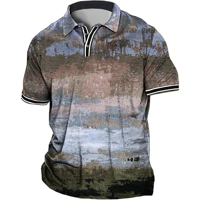 

Men's Plus Size Polo Shirt Big Tall Graphic Prints Turndown Short Sleeve Summer Sports Streetwear Designer Outdoor Street Tops