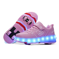 roller sneakers 4 wheels children girls boys baby 2022 gift fashion kids sports casual led light flashing running skate shoes