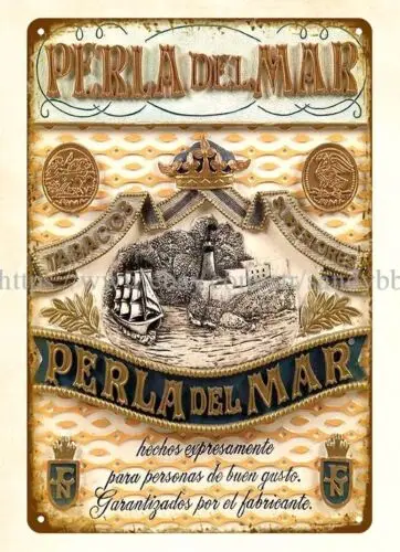 Perla Del Mar tabaco металлический жестяной знак Репродукция домашняя кухня настенное