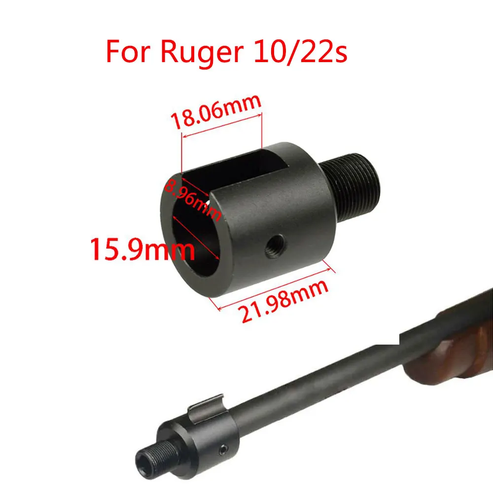 

Aluminum Ruger 1022 10/22 Muzzle Brake Adapter 1/2x28 & 5/8x24 .750 Barrel End Thread Protector Combo .223 .308 Compensator