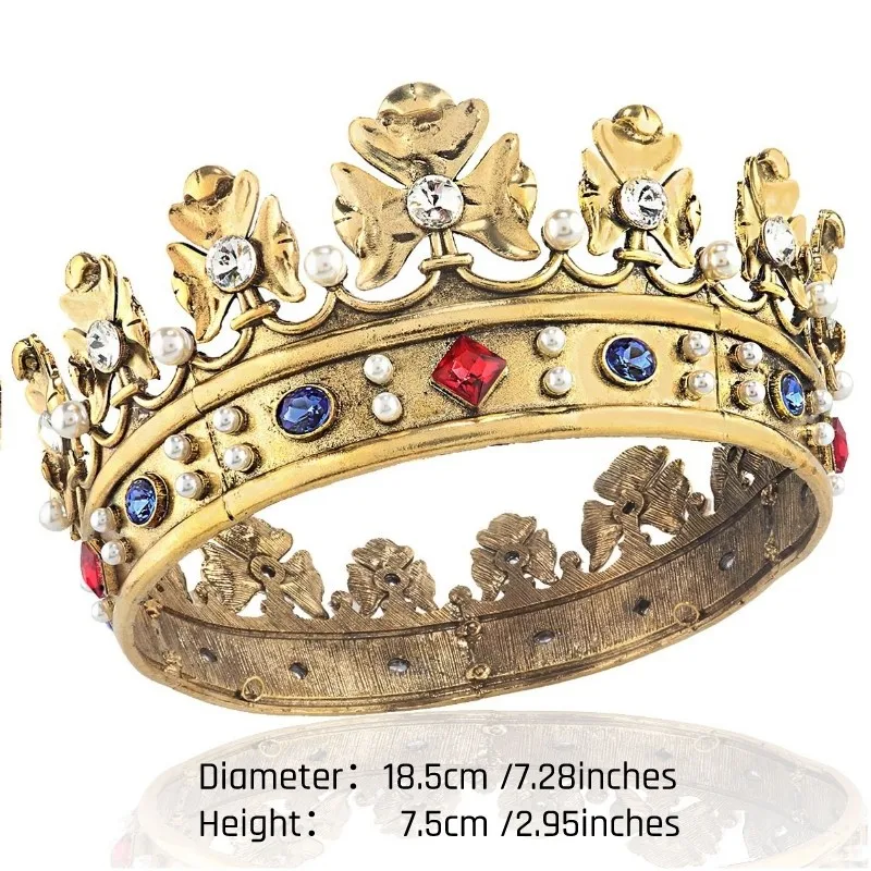 

Тиары-короны Biger мужские круглые золотистые, 18,5 см
