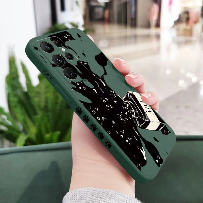 Naughty Cat Phone Case For Samsung Galaxy S23 S22 S21 S20 Ultra Plus FE S10 S9 S10E Note 20 ultra 10 9 Plus Cover