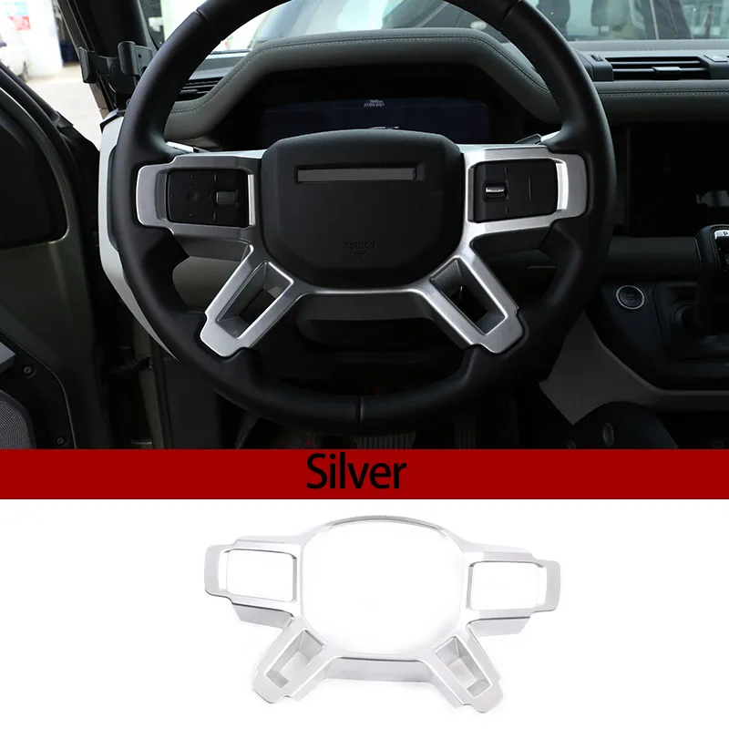 

Для Land Rover Defender 90 110 2020-2024 ABS углеродное волокно автомобильный руль декоративная рамка наклейка аксессуары для салона автомобиля