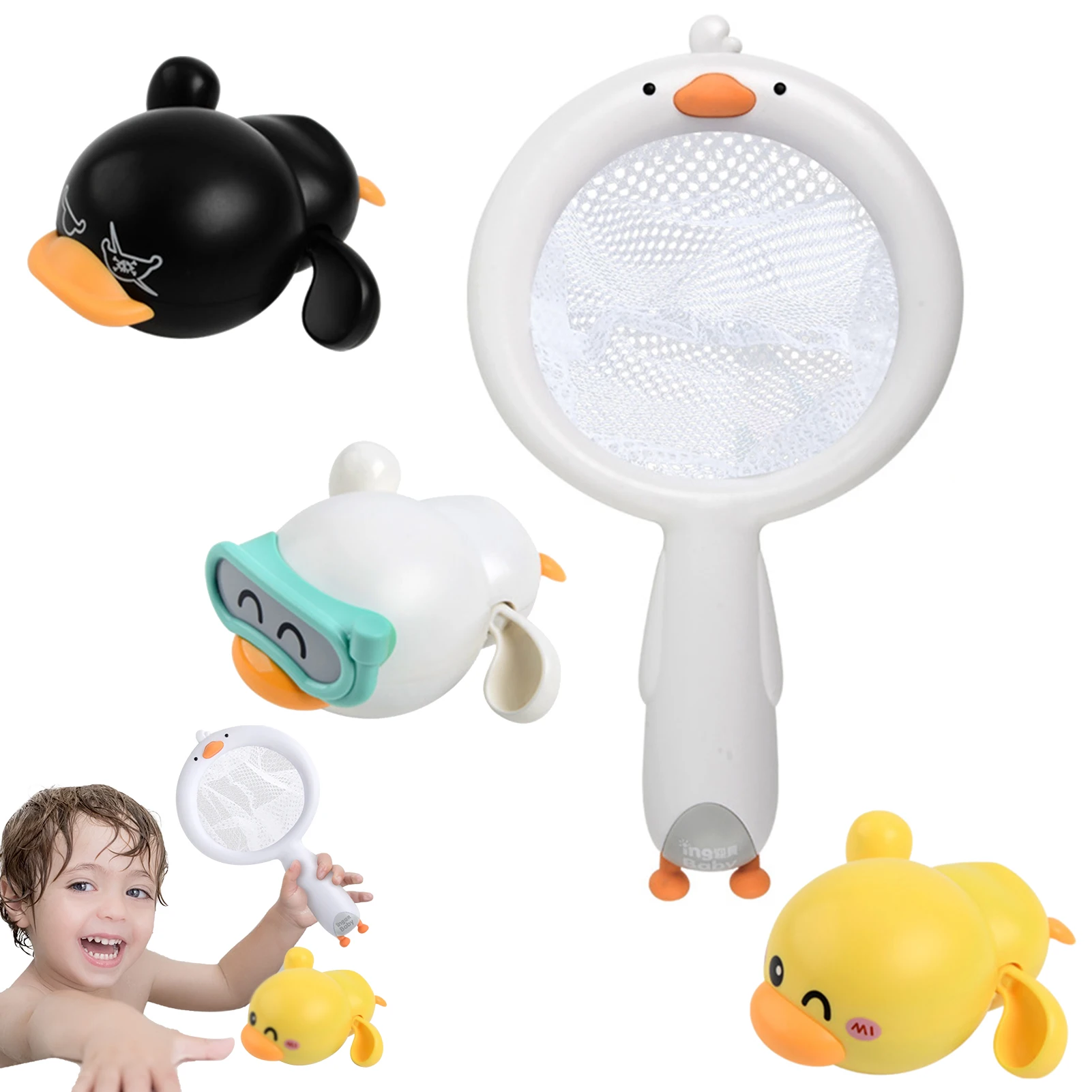 

Baby Duck Bathtub Toy Cute Duck Shaped Infant Floating Bath Toy Wind-up Cute Ducks For Age 1 2 3 4 Years Old