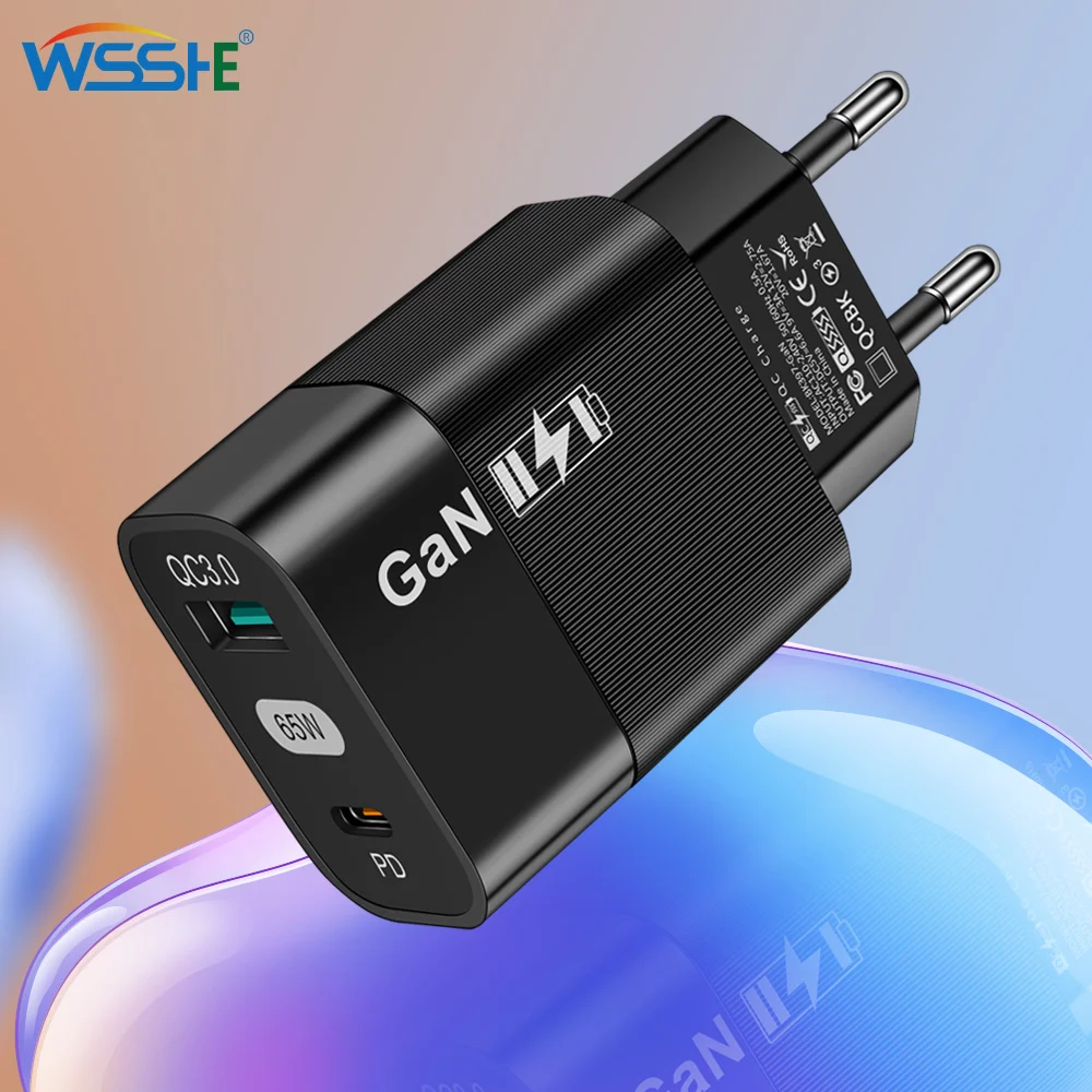 

65W GaN Charger USB Type C PD Plugs Fast Charging GaN Charger Mobile Phone Quick Charging Type C Wall for IPhone Xiaomi Samsung