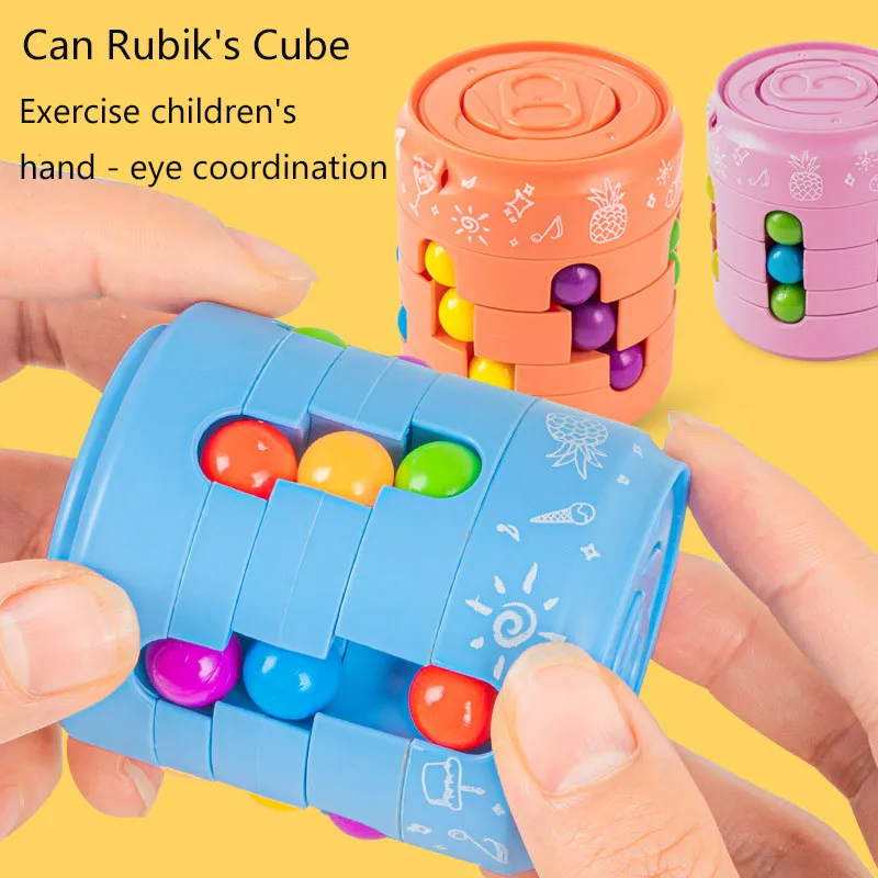 

Children's Spinning Magic Beans Rubik's Cube Decompression Creative Ball Can Rubik's Cube Decompression Toys Fidget Spinner