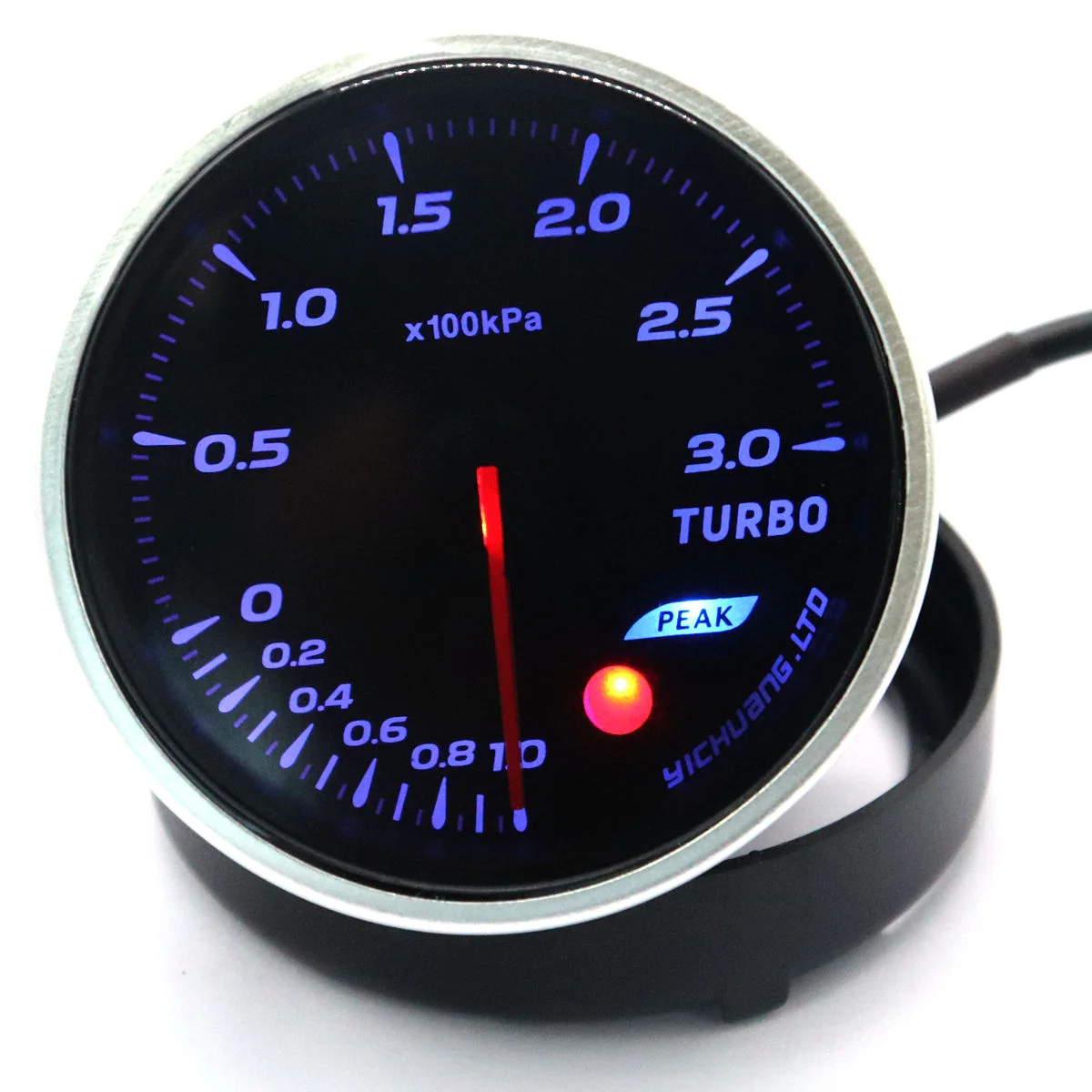 

Modified Car Instrument 12V 64 Color Backlight Adjustable 300KPa Turbocharger Gauge Car Meter with (Black)