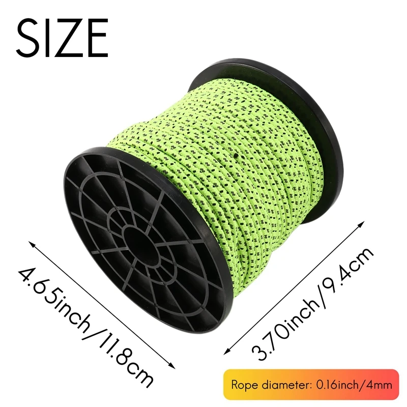 4 мм 50 м/16 фута светящаяся в темноте светоотражающая веревка для палатки шнур