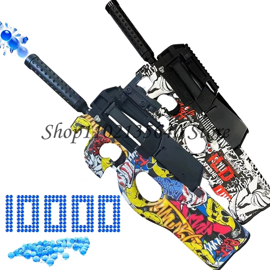 

P90 Electric Gel Blaster Splatter Paintball Airsoft AK47 Orbeez Toy Gun Automatic Water Beads Shooter For Children Birthday Gift