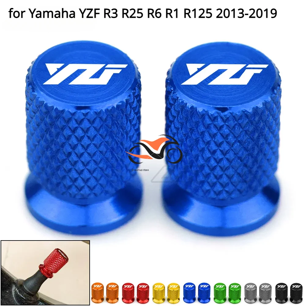 

YZF Motorcycle Tire Valve Air Port Stem Cap Cover Plug CNC Aluminum Motorcycle Parts for Yamaha YZF R3 R25 R6 R1 R125 2013-2019