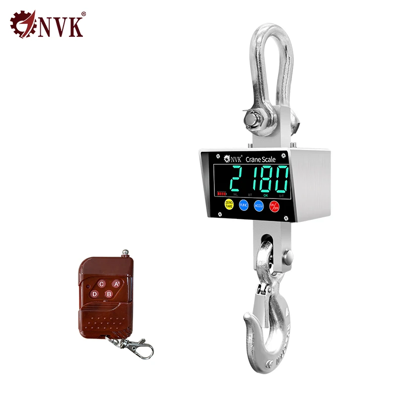 Фото Электронные весы NVK OCS 300 кг, цифровые крановые весы 2Т, 5Т, 10Т, из нержавеющей стали №1