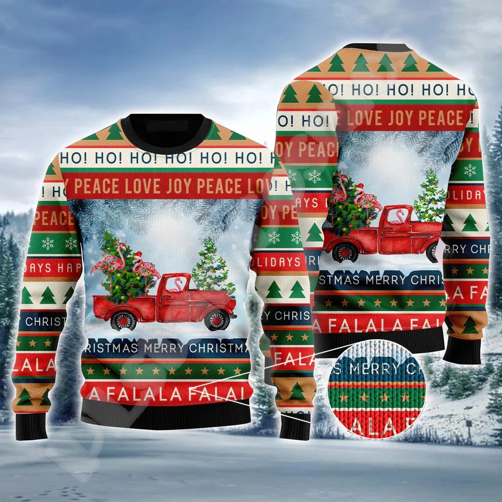 Рождественский вязаный свитер в стиле ретро с граффити и татуировками винтажные