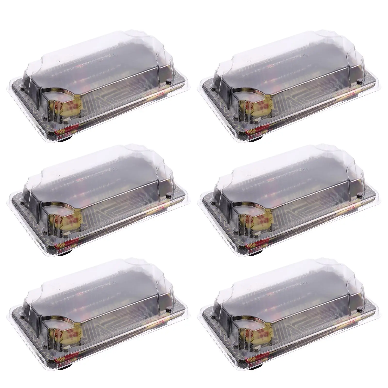 

50pcs Disposable Sushi Box Plastic Packing Box Portable Food Storage Box Fruit Cake Carry Out Container Take Out Boxes