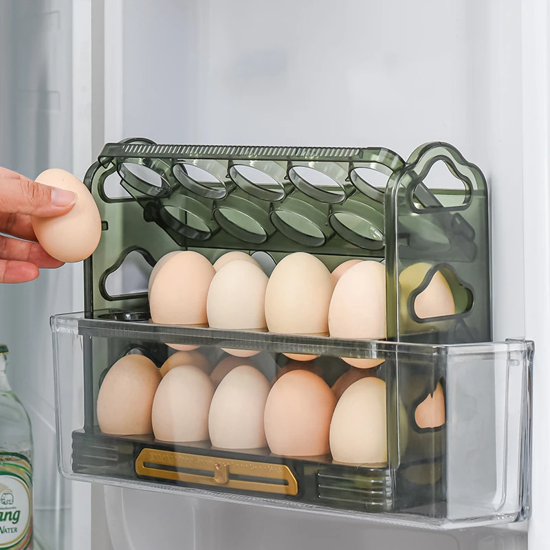 Egg Refrigerator Storage Box 3-layer Egg Rack Eggs Container Case Kitchen Egg Fresh-keeping Box Multi-layer Egg Organizer Rack