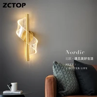 led wall lamp wall mounted all copper modern wall sconces living room bedroom indoor wall light acrylic bedside deco wall light