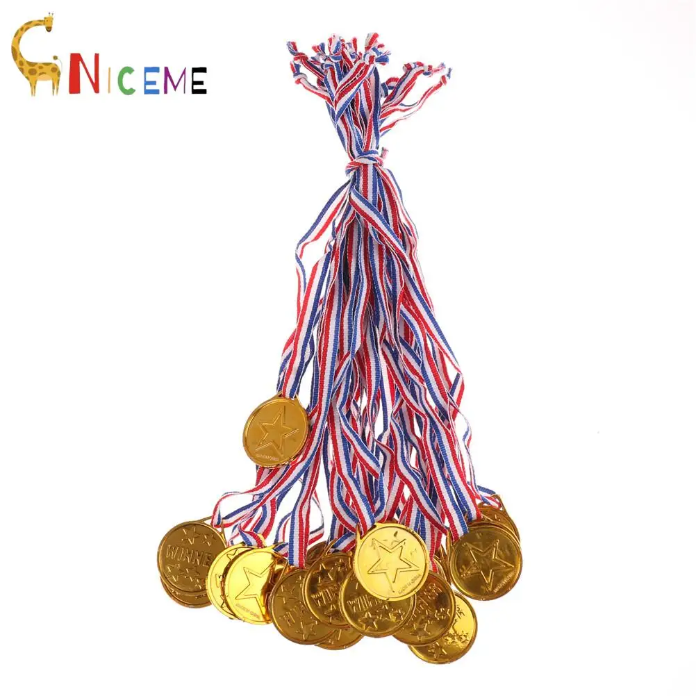 

20Pcs Affordable Plastic Children Gold Winners Medals Kids Game Sports Prize Awards Toys Party Favor