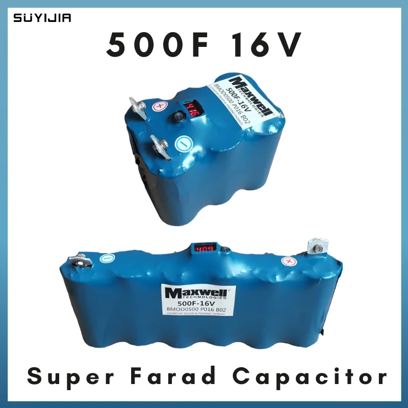 

SUYIJIA for-Maxwell Display Super Farad Capacitor 16V 500F Car Rectifier 2.7V 3000F with Balance Board Voltage Audio Capacitor