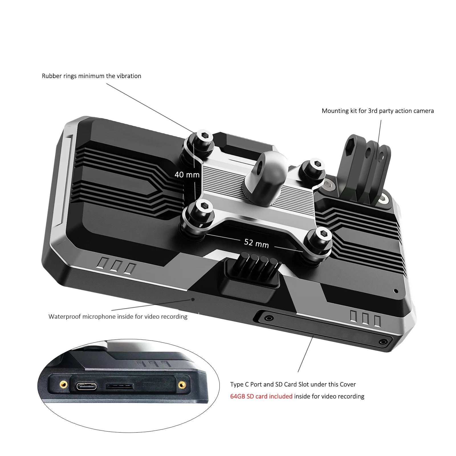 Maxca X6 Pro мотоцикл беспроводной CarPlay Android автонавигатор с двойной камерой рекордер