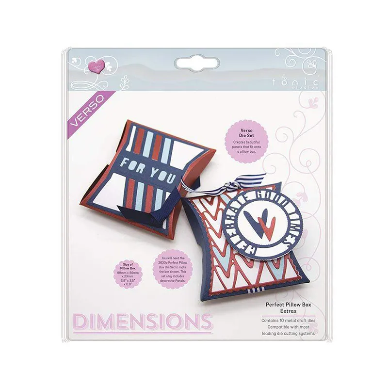 

Perfect Pillow Box Metal Cutting Dies Craft for Scrapbooking DIY Handmade Knife Mould Blade Punch Stencils Dies Cut Model Decor