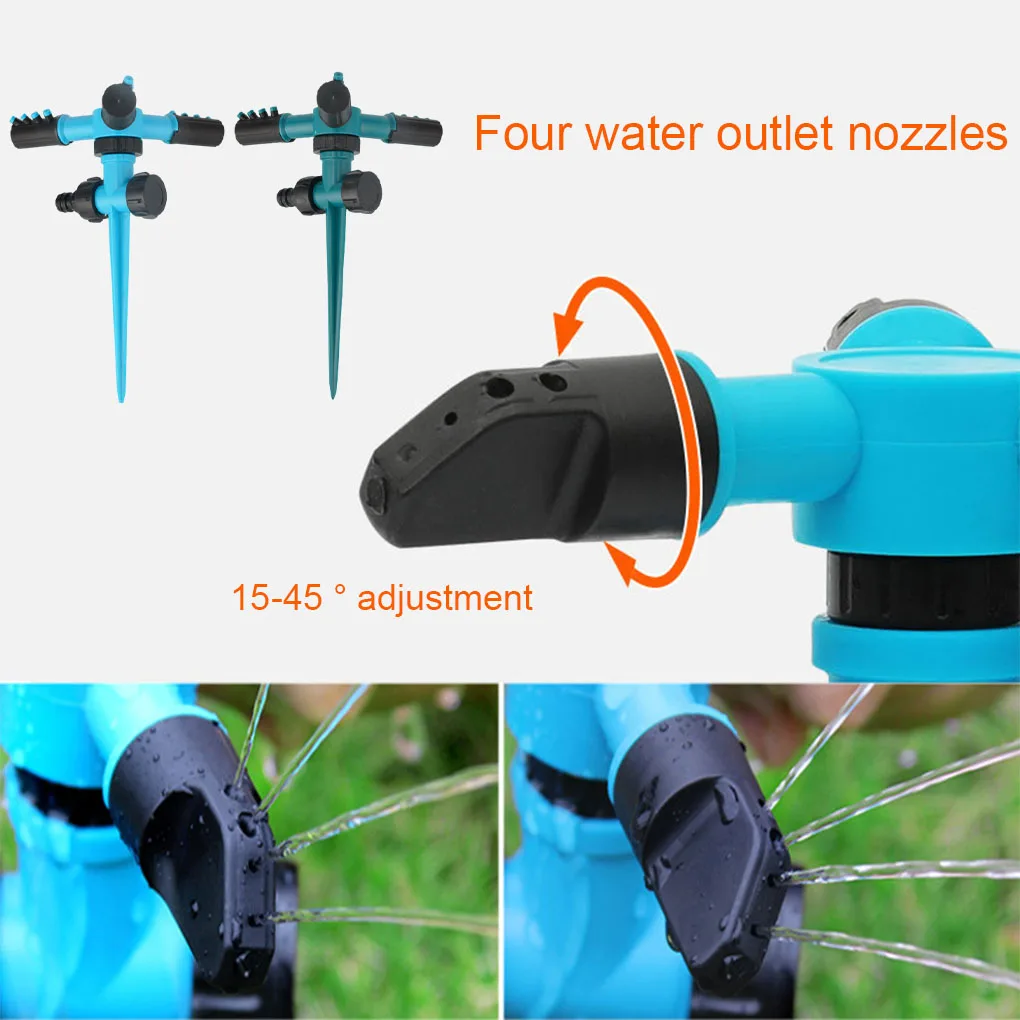 

Garden Water Sprinkler Nozzle 45-90° Spike Lawn Watering Irrigation Summer Toys Outdoor Flower Sprayer Blue Black