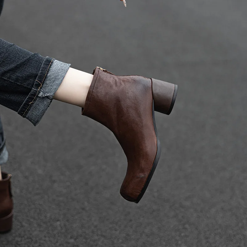 Женские зимние ботинки зимняя обувь на массивном каблуке женские ботильоны из