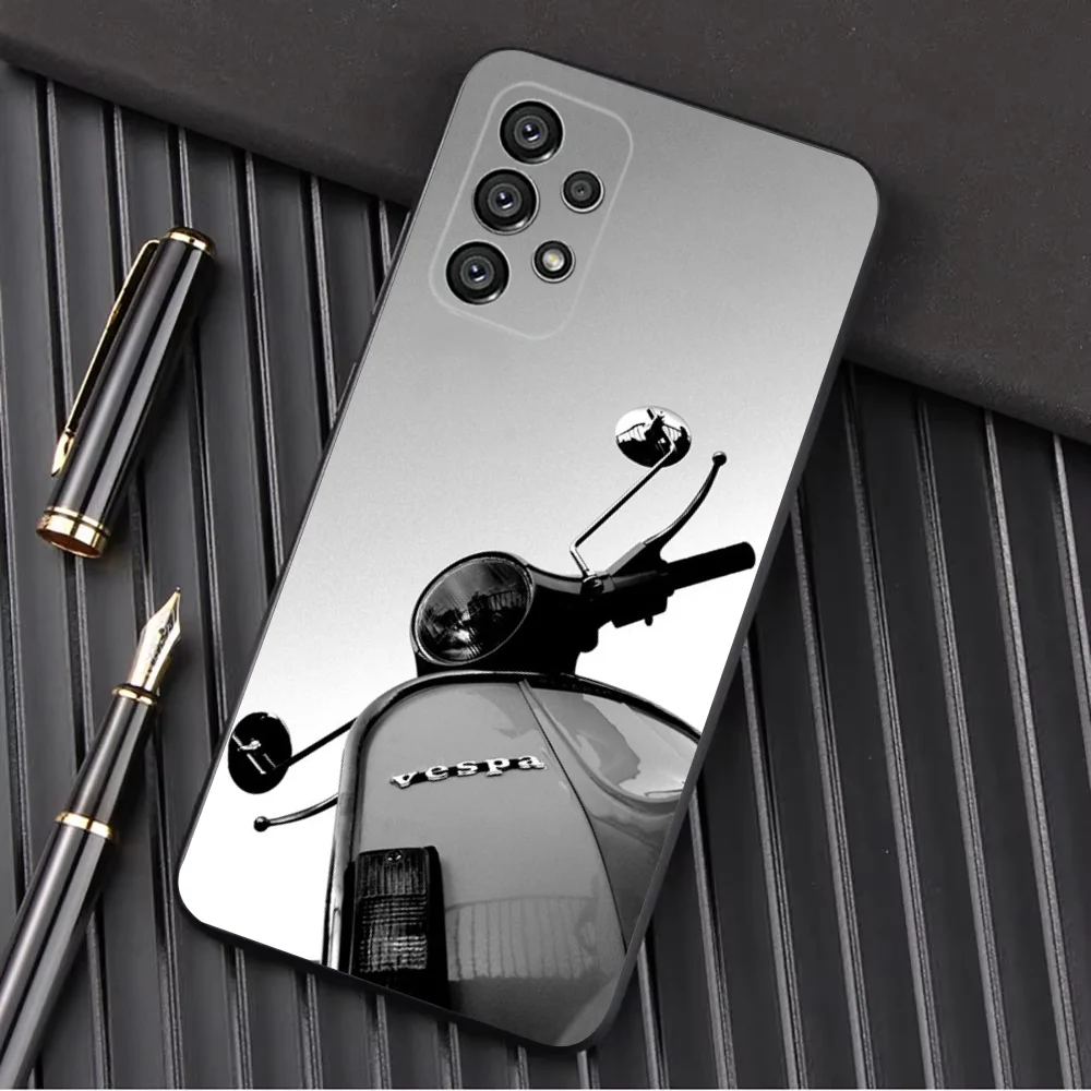 Чехол для телефона V-VespaS Scooter Samsung Galaxy A13 A21s A22 A31 A32 A52 A53 A71 A80 A91 Мягкий черный корпус