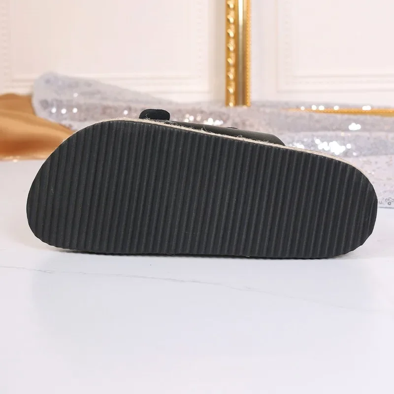 2024 женские тапочки с открытым носком уличные повседневные сандалии на плоской