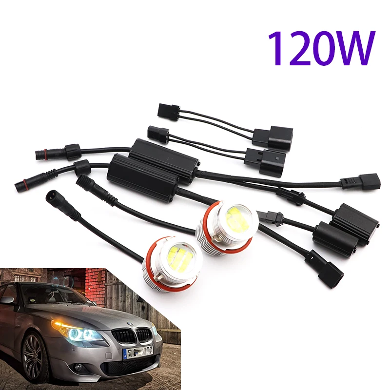Светодиодная лампа «ангельские глазки» 120 Вт 6000 К, 2 шт., габаритные огни для BMW E87 E39 M5 E60 E61 E63 E64 M6 E65 E66 E83 X3 E53 X5 2000-2008 Светодиодная лампа «ангельские глазки» 120 Вт 6000 К, 2 шт., габаритные огни для BMW E87 E39 M5 E60 E61 E63 E64 M6 E65 E66 E83 X3 E53 X5 2000-2008