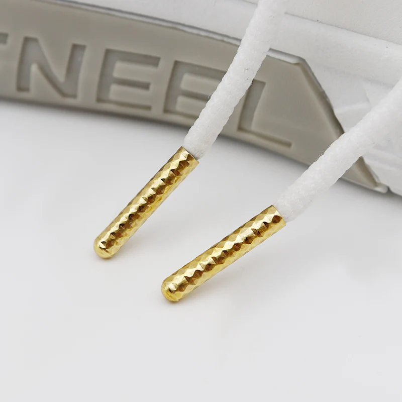 Coolstring 4*22MM Metal Tips For Shoelaces Bump Texture Top Quality Strings End Aglet Black Golden 100Pcs/25sets Easy Install