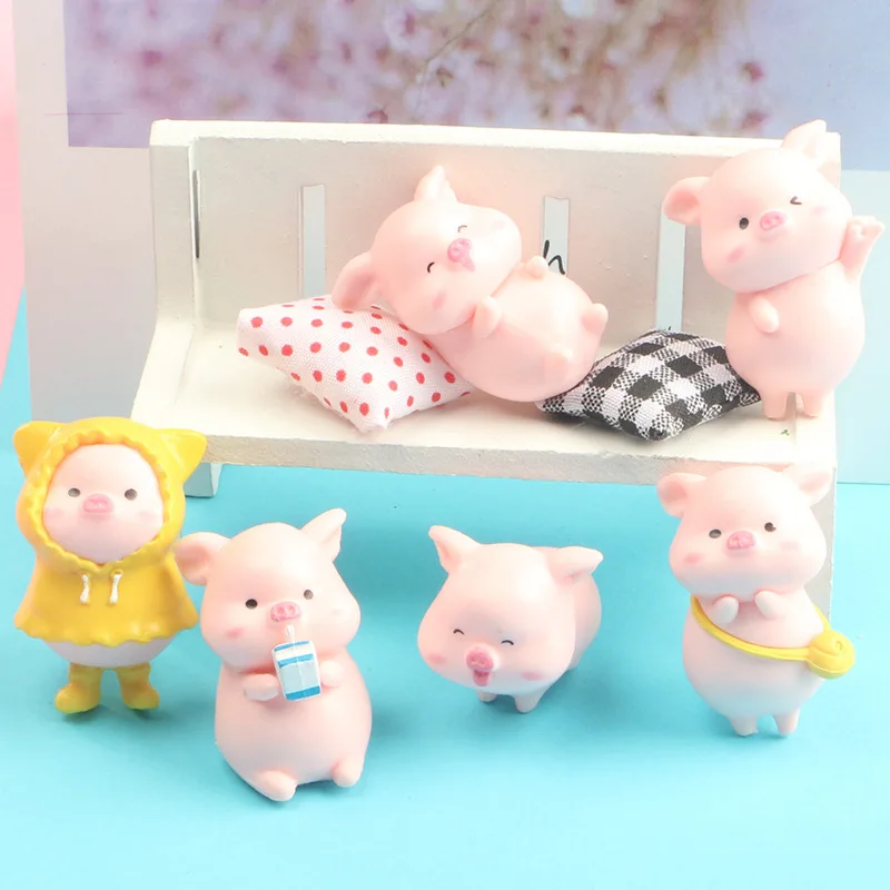 

Micro Landscape Decoration Ornaments Plastic Small Animals Mini Pigs Bonsai Ornaments Kawaii Accessories Desk Decor Room gifts