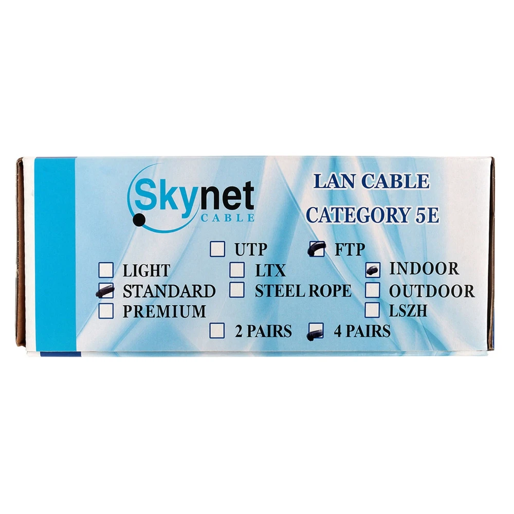 Сетевой кабель SkyNet Standart FTP cat.5e Indoor 4x2x0.48 Fluke Test 100m Grey CSS-FTP-4-CU/100 |