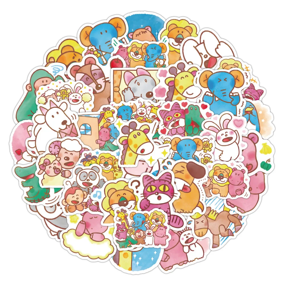 

40pc Cartoon Cute Animal Graffiti Stickers Decoration Children Reward Sticker DIY Hand Account Waterproof Decal Tape Classic Toy