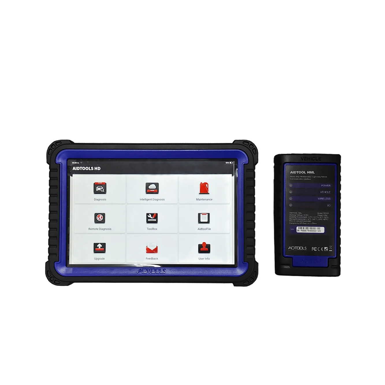 

Car Truck Diagnostic Tool 2 In 1 Full System 12V and 24V Online Programming AIDTOOL Platinum HD Same LAUNCH