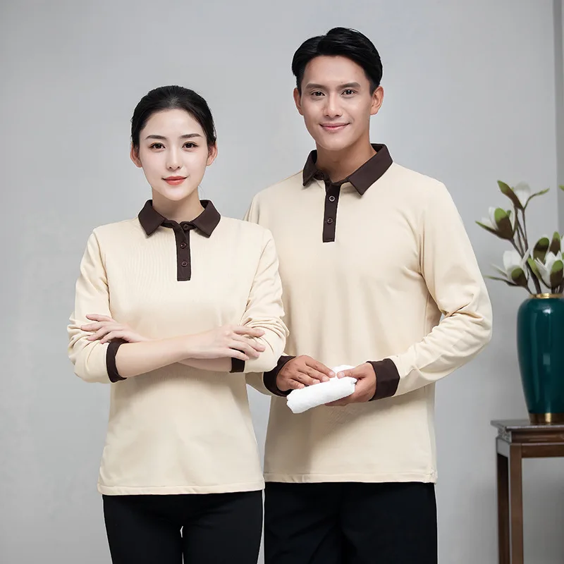 Униформа для уборки отеля футболка с длинным рукавом осень и зима Женская